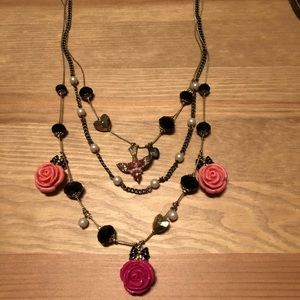 Betsey Johnson Rose Necklace